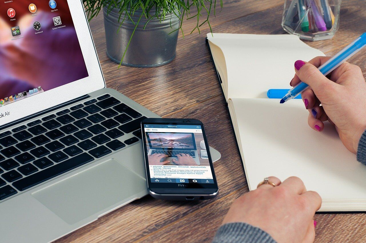 person working on web design and copywriting