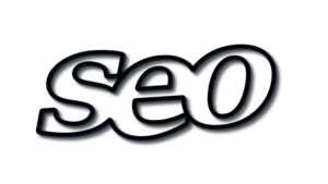 SEO outlined in black