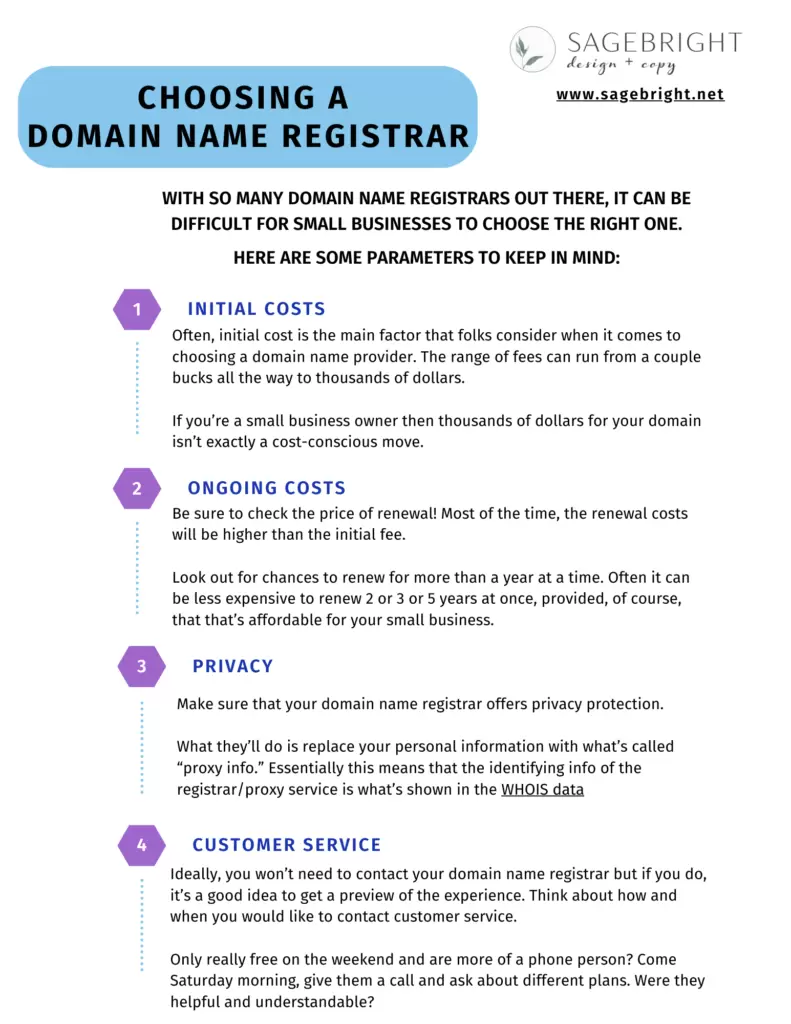 choosing a domain name registrar