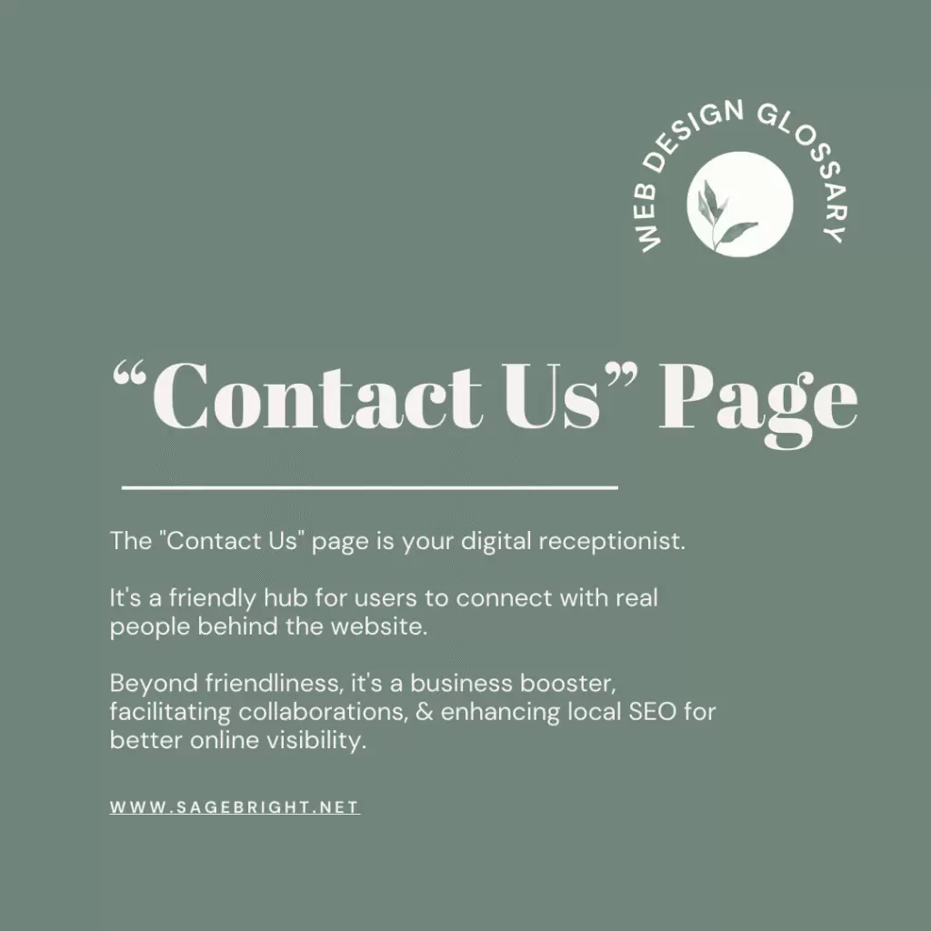 contact us page definition for small business website design